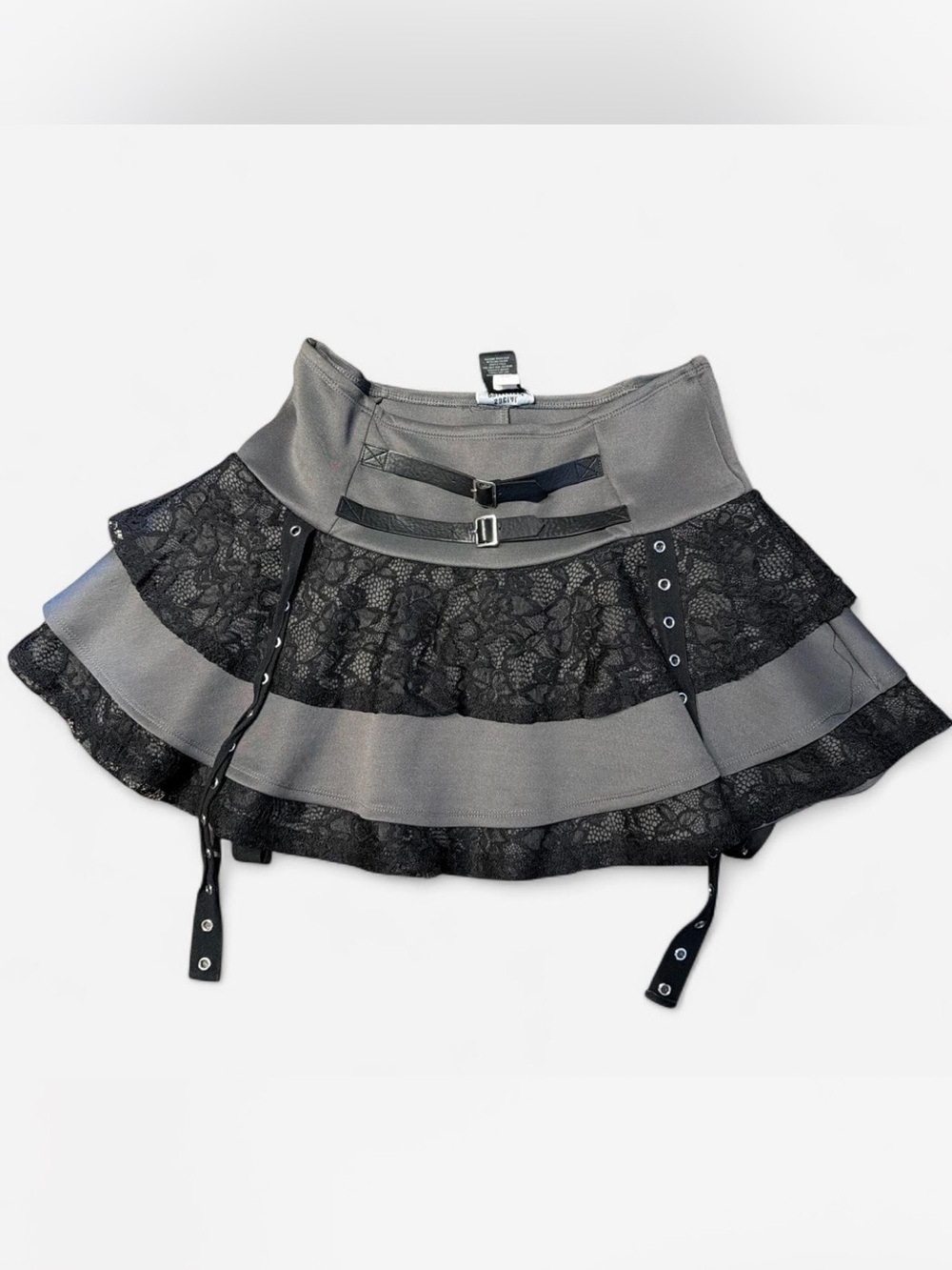 Social Collision Hot Topic Black Grey Lace Skirt Large